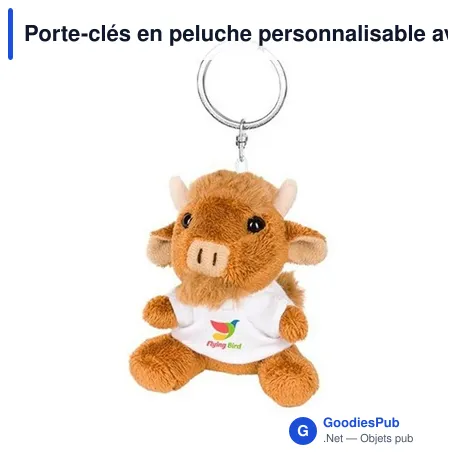 Porte-clés en peluche personnalisable avec logo - Wisent Vincent