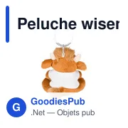 Porte-clés en peluche personnalisable avec logo - Wisent Vincent - Miniature 4