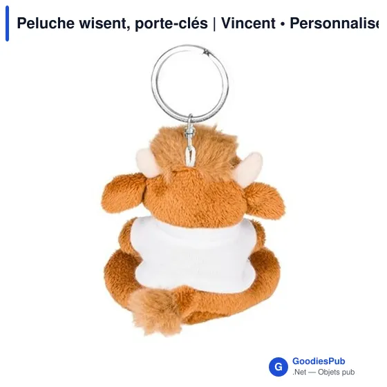 Porte-clés en peluche personnalisable avec logo - Wisent Vincent - Image 4