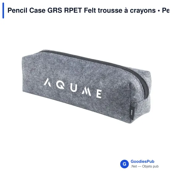 Trousse à crayons personnalisable en feutre RPET - Logo bienvenu - Image 1