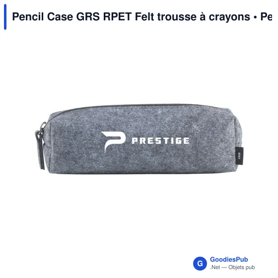 Trousse à crayons personnalisable en feutre RPET - Logo bienvenu - Image 12