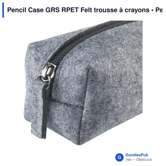 Trousse à crayons personnalisable en feutre RPET - Logo bienvenu - Image 4