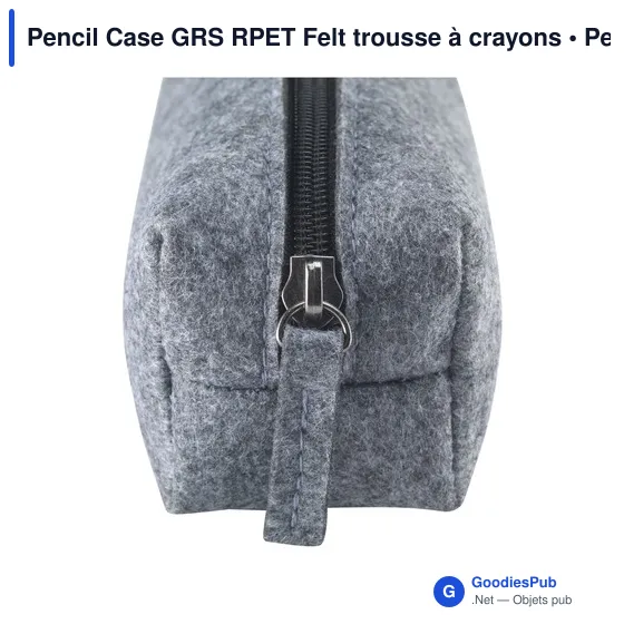 Trousse à crayons personnalisable en feutre RPET - Logo bienvenu - Image 5