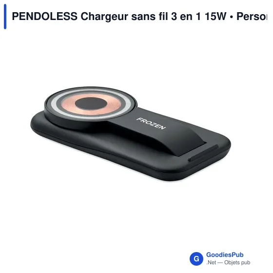 Chargeur sans fil 3 en 1 personnalisable avec logo - PENDOLESS - Image 2