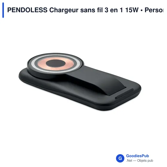 Chargeur sans fil 3 en 1 personnalisable avec logo - PENDOLESS - Image 5