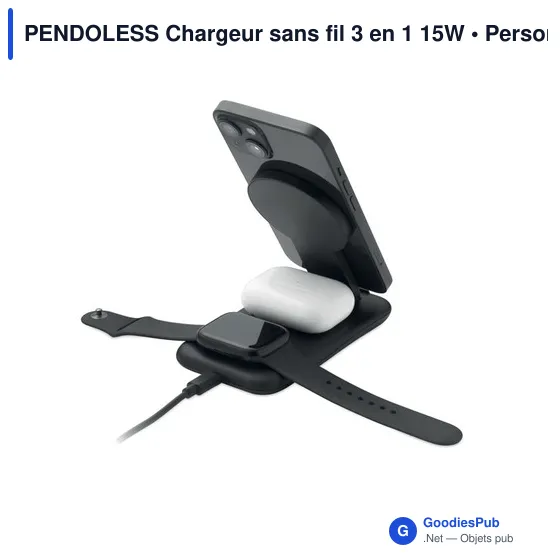 Chargeur sans fil 3 en 1 personnalisable avec logo - PENDOLESS - Image 10