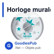 Horloge murale personnalisable blanche en ABS et métal avec logo - Pendule - Miniature 1