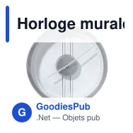 Horloge murale personnalisable blanche en ABS et métal avec logo - Pendule - Miniature 2