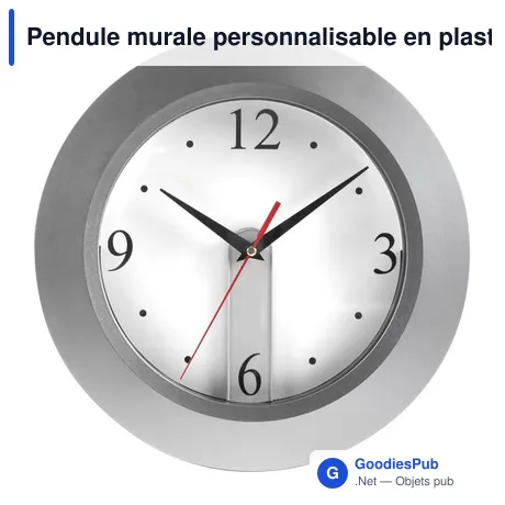 Pendule murale personnalisable en plastique avec logo - Ali
