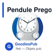 Pendule Prego personnalisable avec logo pour bureau - Miniature 1