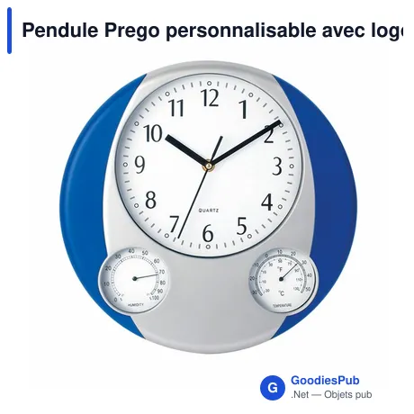 Pendule Prego personnalisable avec logo pour bureau