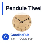 Pendule personnalisable en bambou Tiwel avec logo - Miniature 1