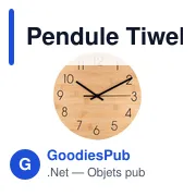 Pendule personnalisable en bambou Tiwel avec logo - Miniature 2