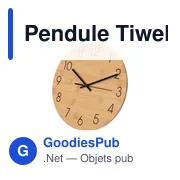 Pendule personnalisable en bambou Tiwel avec logo - Miniature 3