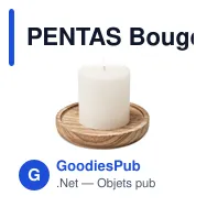 PENTAS Bougeoir rond avec bougie - Miniature 1