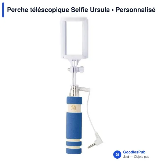 Perche selfie personnalisable avec logo - Perche téléscopique Ursula - Image 1