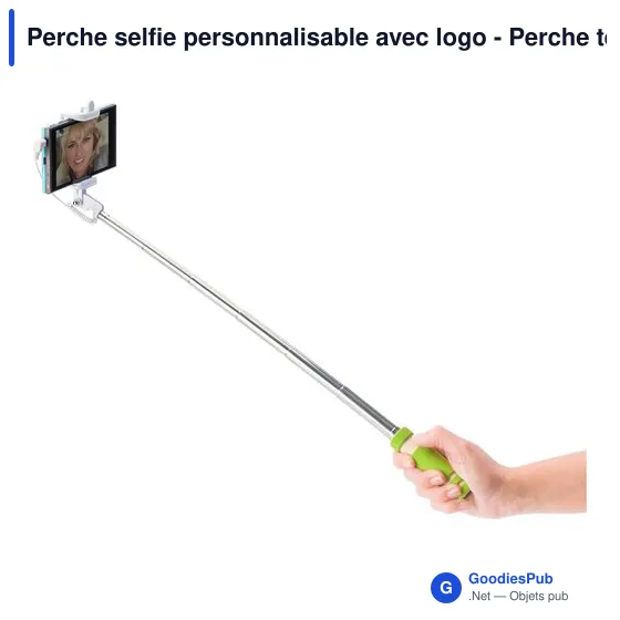 Perche selfie personnalisable avec logo - Perche téléscopique Ursula - Image 6