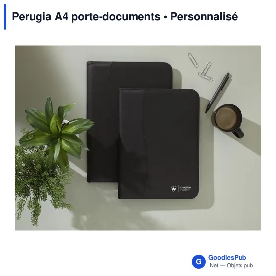 Porte-documents A4 personnalisable Perugia avec logo - Image 1