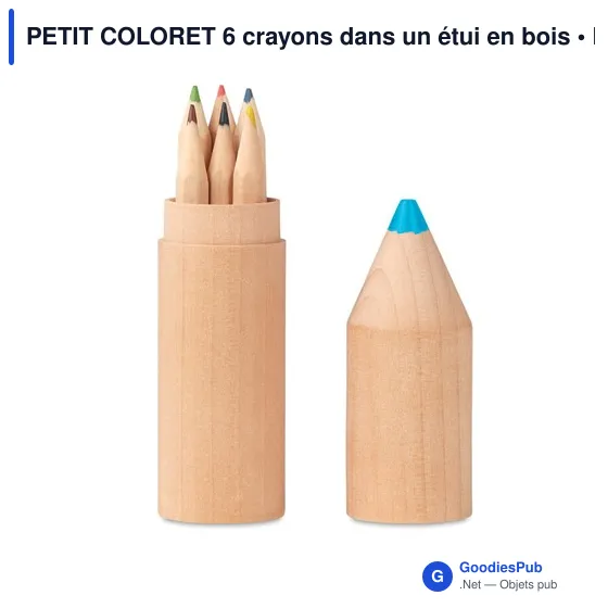 PETIT COLORET 6 crayons dans un étui en bois - Image 2