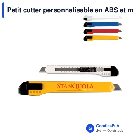 Petit cutter personnalisable en ABS et métal avec logo - 4 coloris