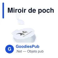 Miroir de poche personnalisable compact en PS blanc avec logo - Charm - Miniature 1