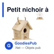 Petit nichoir à oiseaux personnalisable en bois FSC avec logo - Nature - Miniature 1