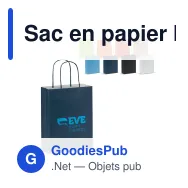 Sac en papier kraft personnalisable 120 g/m² avec logo - Petit format - Miniature 1