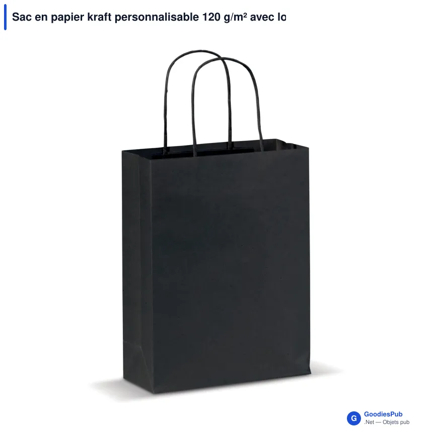 Sac en papier kraft personnalisable 120 g/m² avec logo - Petit format - Image 2
