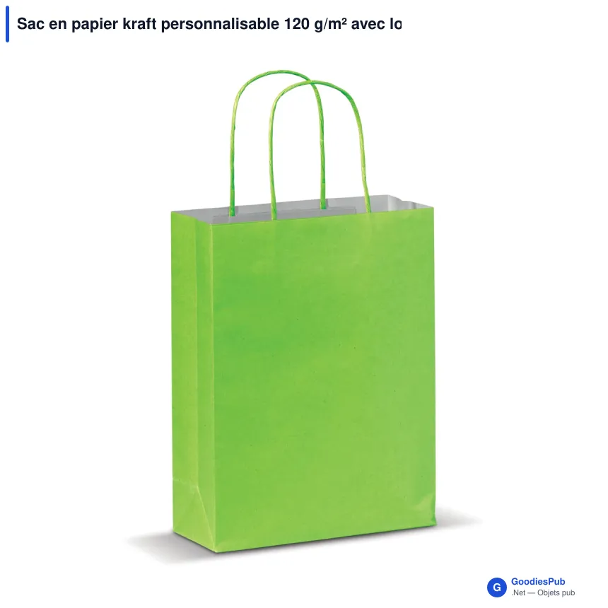 Sac en papier kraft personnalisable 120 g/m² avec logo - Petit format - Image 3