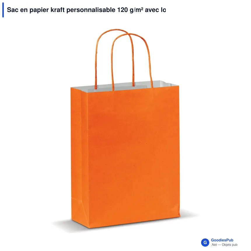 Sac en papier kraft personnalisable 120 g/m² avec logo - Petit format - Image 4