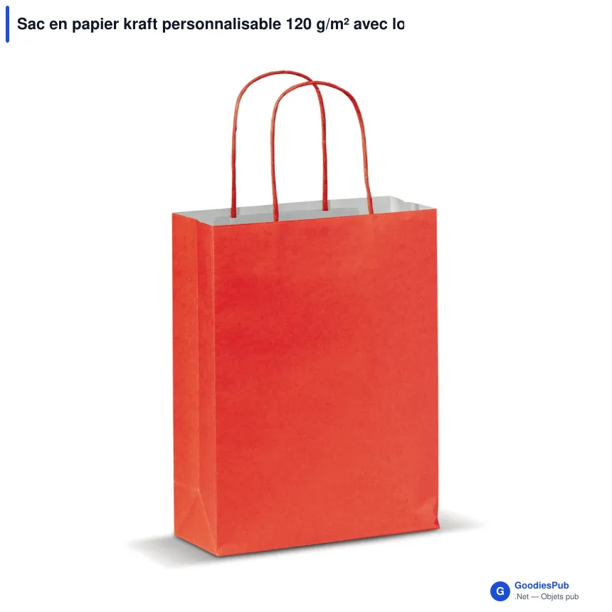 Sac en papier kraft personnalisable 120 g/m² avec logo - Petit format - Image 7