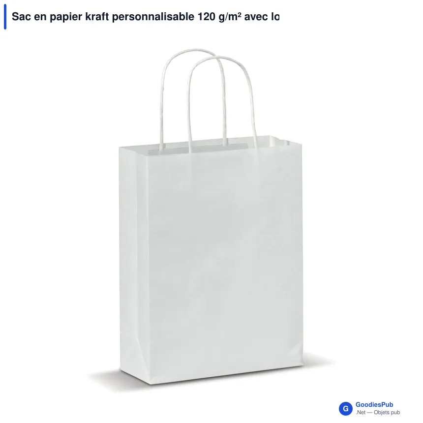 Sac en papier kraft personnalisable 120 g/m² avec logo - Petit format - Image 9