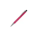 Variante Rose foncé - Petit stylo bille personnalisable en aluminium avec stylet avec logo - Mini Stylet