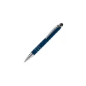 Variante Bleu foncé - Petit stylo bille personnalisable en aluminium avec stylet avec logo - Mini Stylet