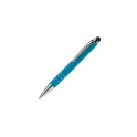Variante Bleu - Petit stylo bille personnalisable en aluminium avec stylet avec logo - Mini Stylet