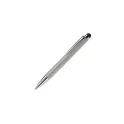 Variante Argent - Petit stylo bille personnalisable en aluminium avec stylet avec logo - Mini Stylet