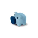 Variante Bleu clair - Tirelire personnalisable petit format en vinyle avec logo - Bleu clair ou rose
