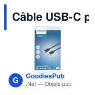Câble USB-C personnalisable avec logo - Philips - Miniature 3