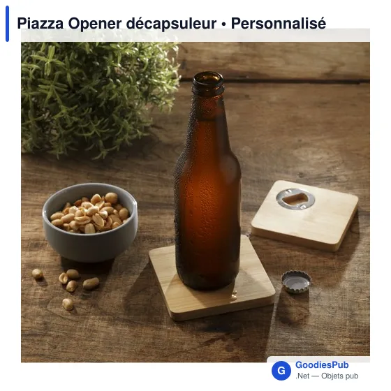 Décapsuleur personnalisable en bambou avec logo - Piazza Opener - Image 3