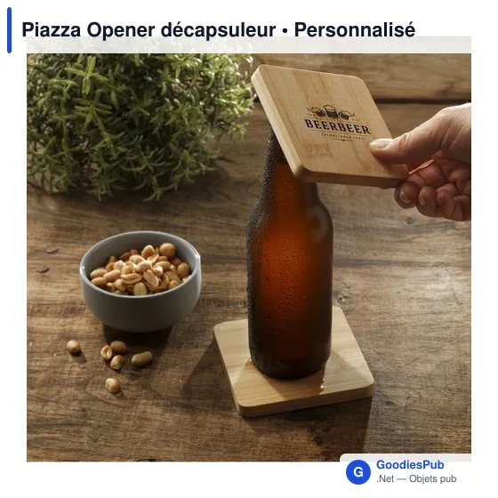 Décapsuleur personnalisable en bambou avec logo - Piazza Opener - Image 4