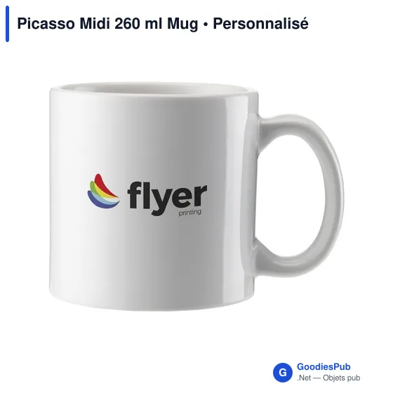 Mug en céramique personnalisable 260 ml avec logo - Picasso Midi - Image 1