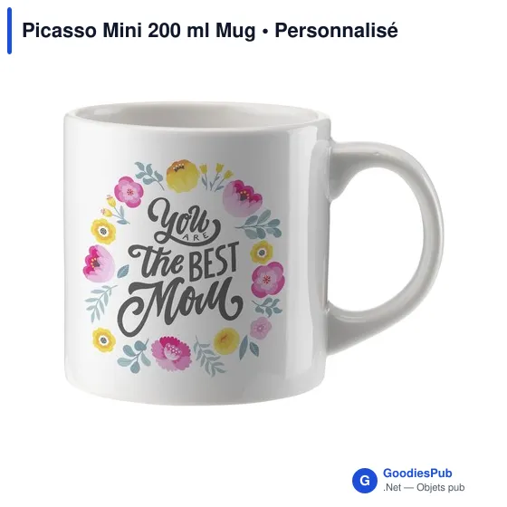 Mug en céramique personnalisable 200 ml avec logo - Picasso Mini - Image 2