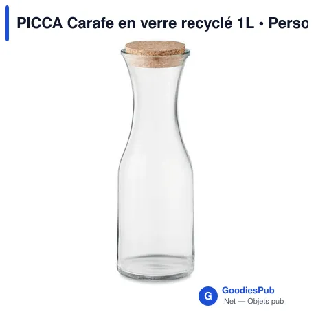 PICCA Carafe en verre recyclé 1L