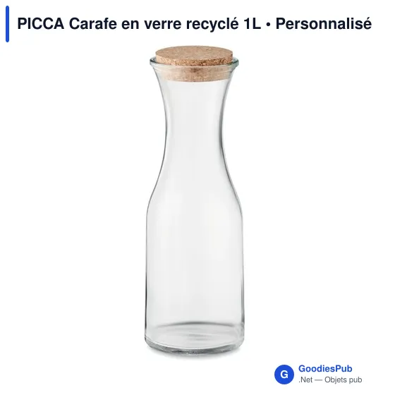 PICCA Carafe en verre recyclé 1L - Image 1