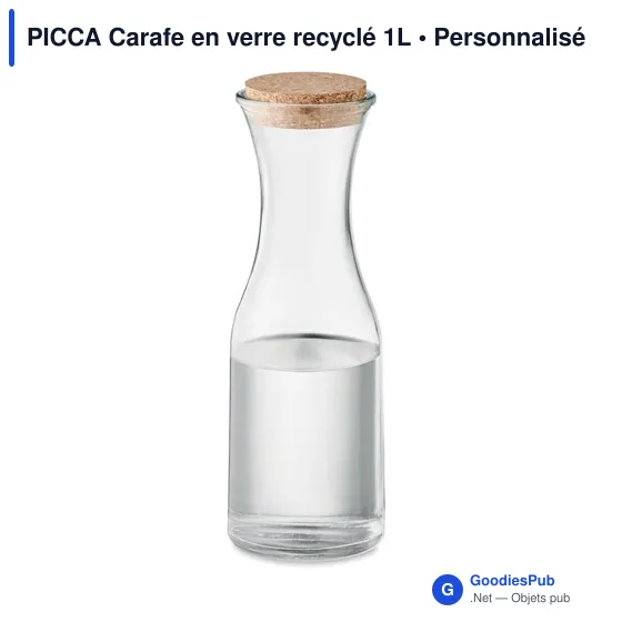 PICCA Carafe en verre recyclé 1L - Image 3