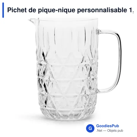 Pichet de pique-nique personnalisable 1,2 litre en acrylique - Sagaform Acryl