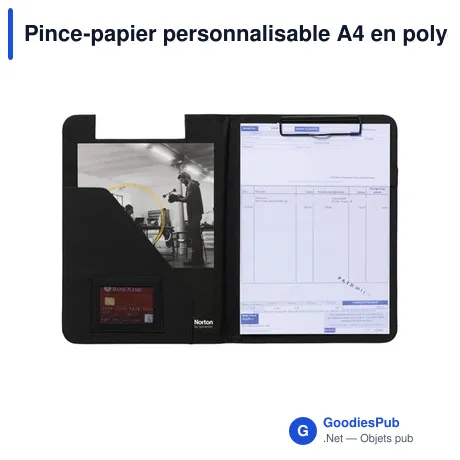 Pince-papier personnalisable A4 en polyester - Picoavec logo