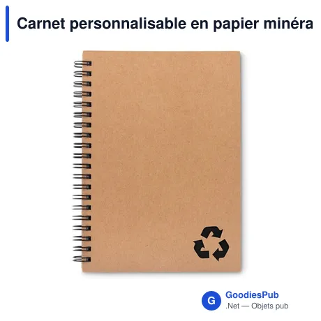 Carnet personnalisable en papier minéral avec logo - PIEDRA