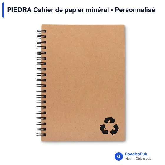 Carnet personnalisable en papier minéral avec logo - PIEDRA - Image 1