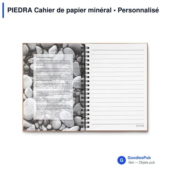 Carnet personnalisable en papier minéral avec logo - PIEDRA - Image 11